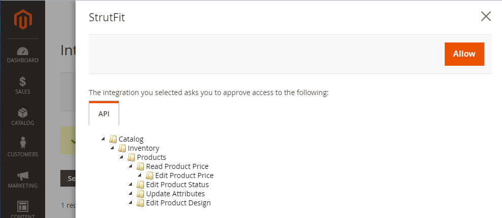 Magento Allow integration