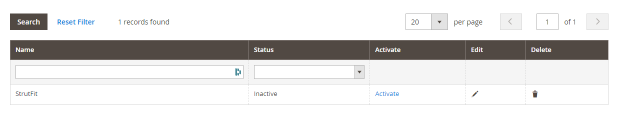 Activate link on integration row